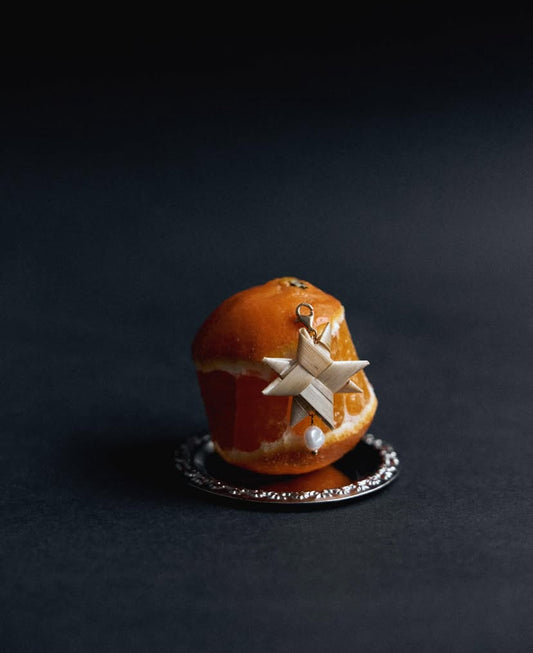 Hand-Woven Straw Shuriken Star Pendant